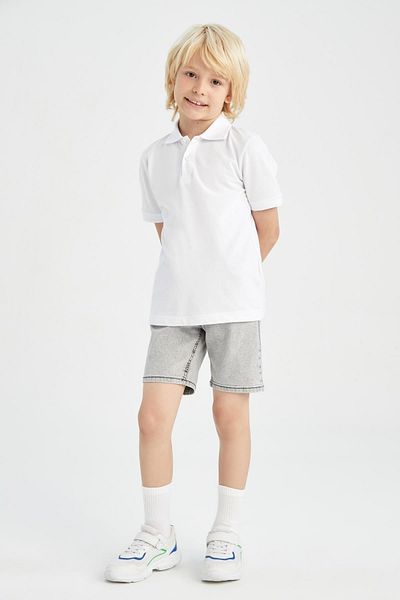 DeFacto Boy's Balloon Fit Elastic Waist Jean Bermuda