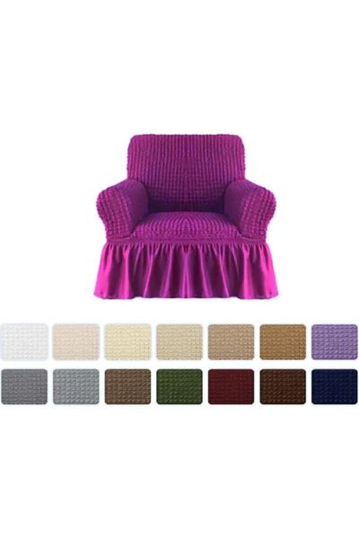Bright Home Fotoliu unic din pânză de pânză Brighthome - Husă pentru fotoliu elastică, flexibilă și cu fuste
