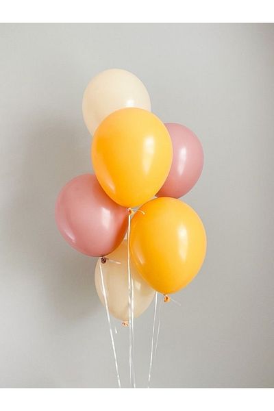 Partifabrik Pink Dark Yellow Cream Balloon Bunch of 6