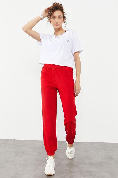 Tight Lady Women's Red Elastic Leg Classic Tracksuit Bottom