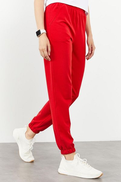 Tight Lady Women's Red Elastic Leg Classic Tracksuit Bottom
