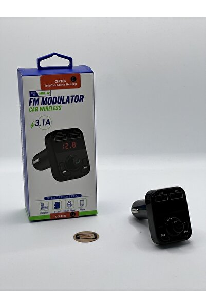 Ceptex Araç Müzik Çalar Fm Transmitter Modulator Oto Araba Çakmaklık Bluetoot...
