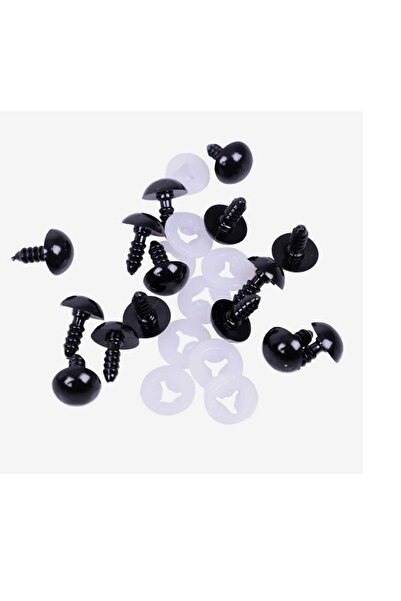 HOBİKİDS Black Locked Eye 10 mm 5 Pairs