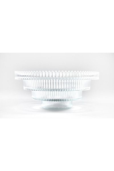 HERITAGE 1 قطعة وعاء تقديم سلطة زجاجي مقاس كبير 26 سم
