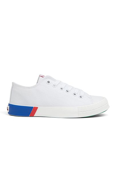 Benetton ® |   BN-70016 -Alb Roșu - Pantofi sport pentru damă
