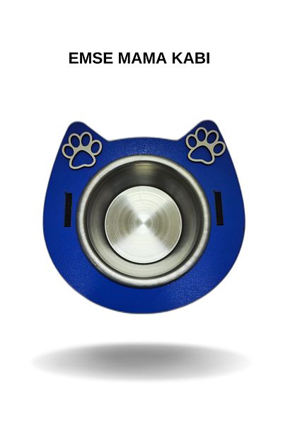 EMSE Luxury Wooden Steel Cat Dog Food Water Bowl