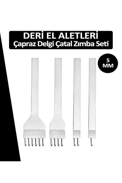 Dopar Δερμάτινα εργαλεία χειρός 5mm - 4 τμχ Συρραπτικό πιρούνι διαγώνιου διάτρησης