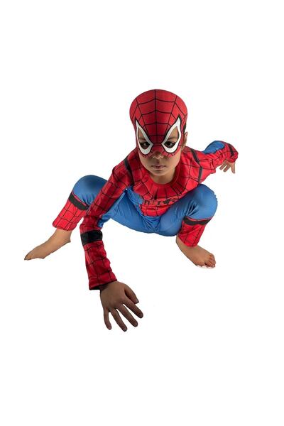 Moni Erkek Çocuk Maskeli Dijital Baskılı Spiderman Örümcek Adam Kostümü
