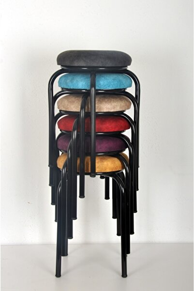 yılmaz masacılık RENKLİ SİLİNEBİLİR KUMAŞ TABURE (6 ADET- MONTAJLI GÖNDERİM)