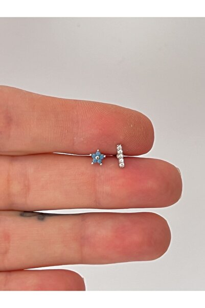 BY DİLEK ÇETİN ACCESSORY Çelik kıkırdak helix tragus piercing (2 adet)