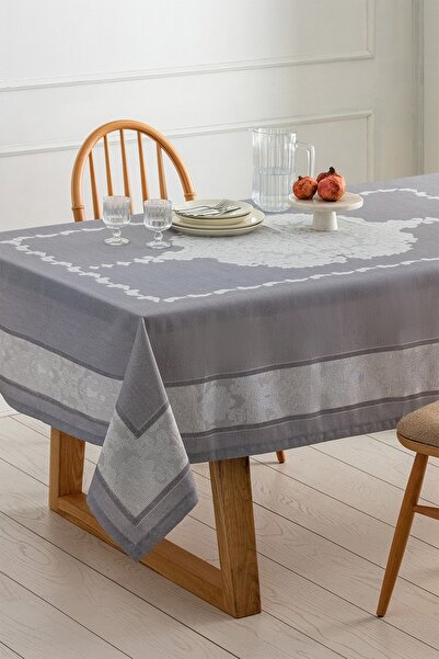 scarlet home collection Simli Jumbo Jakarlı Su Geçirmez Masa Örtüsü