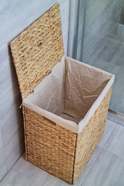 Digithome Dikdörtgen Katlanabilir Hasır Su Sümbülü Kirli Çamaşır Sepeti Cl-11046 C1-1-121