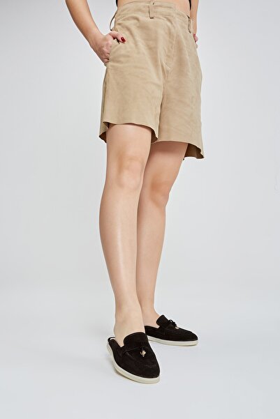 Valmenti Papuci plati Beatriz, din piele naturală, din piele întoarsă neagră