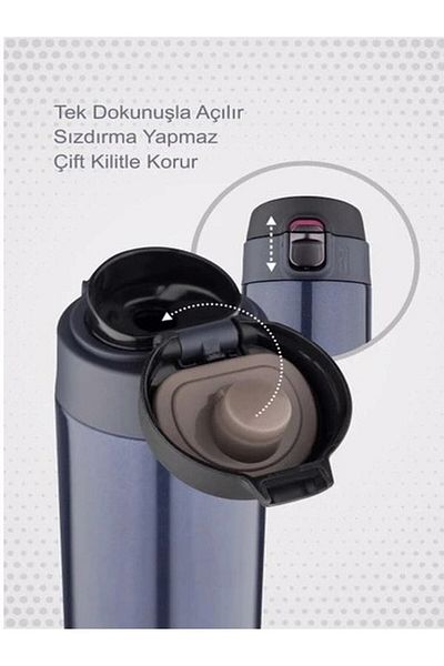 Lunetherm Leak Proof Vacuum Double Layer Steel Thermos - Navy Blue