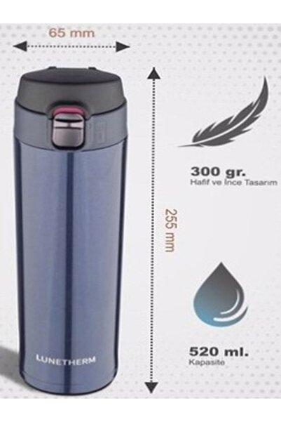 Lunetherm Sızdırmaz Vakumlu Çift Katmanlı Çelik Termos - Lacivert