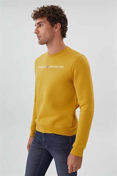Lee Cooper Steward Erkek O Yaka Sweatshırt Hardal
