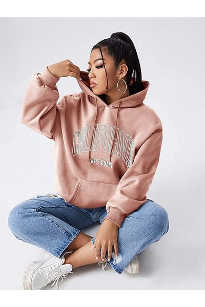 Machetta Μεγάλο μέγεθος 3 κλωστών με κουκούλα California Printed Oversize Sweatsihrt