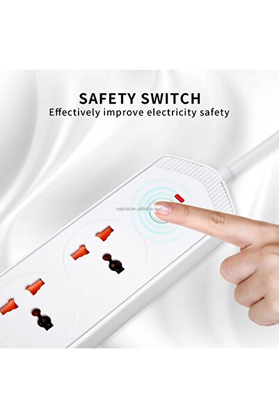 Teknomila 6 Usb'li 4'lü Çoklu Priz 2 M Kablolu Akım Korumalı Anahtarlı Uzatma Grup Priz 3000W