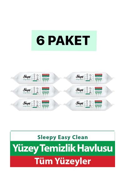 Sleepy Easy Clean Surface Cleaning Towel 100 Sheets with Plastic Cover (Set of 6) 600 Sheets