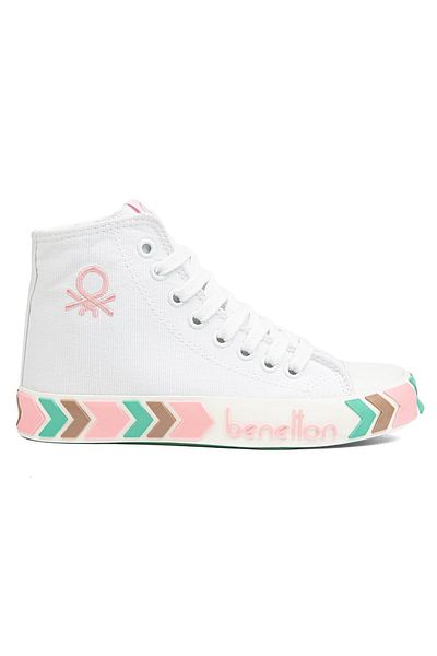 Benetton ® |   BN-90621- Alb Roz- Pantofi sport pentru damă