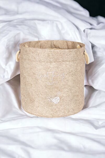 Milenay Mega Boy - 27x27 см, кремовий колір, багатофункціональний круглий кошик