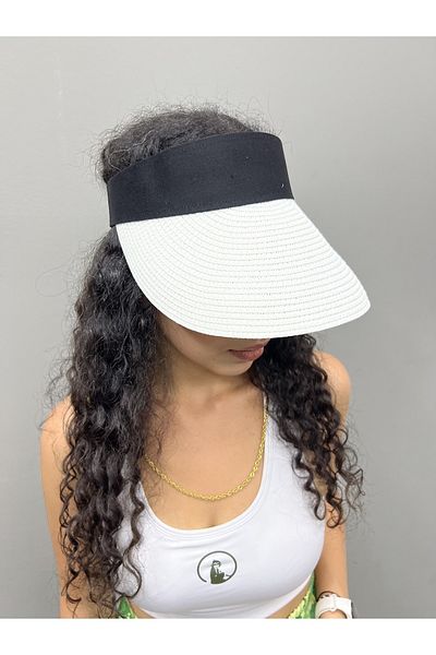 Goldmine Women's Straw Visor Tennis Hat White