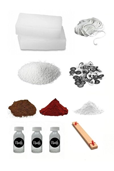 Genel Markalar Mum Yapım Seti Başlangıç Mum Seti 500g Kokulu Parafin Esans Bo...