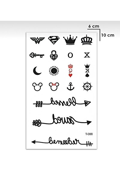 petit bijou Unisex Mickey Minnie Mouse, Superman Geçici Dövme, Sevgili,bff Bilek,kol,göğüs Arası Dövme,tattoo