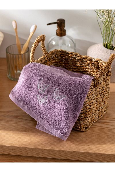 LC Waikiki Baumwollhandtuch mit Schmetterlingsstickerei, 50 x 80 cm