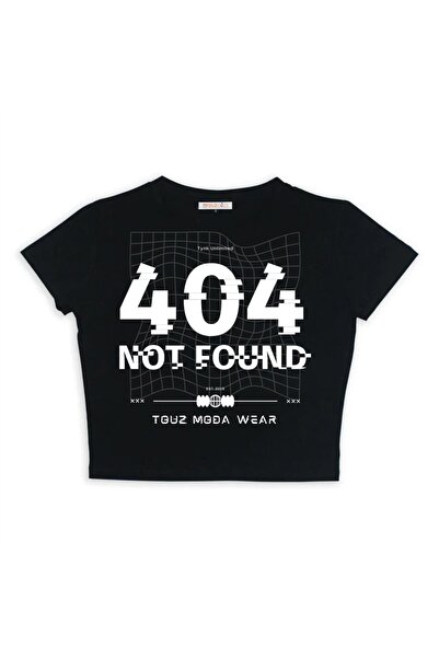 Touz Μαύρο Crop - Blunt Blunt 404 Note Found Printed