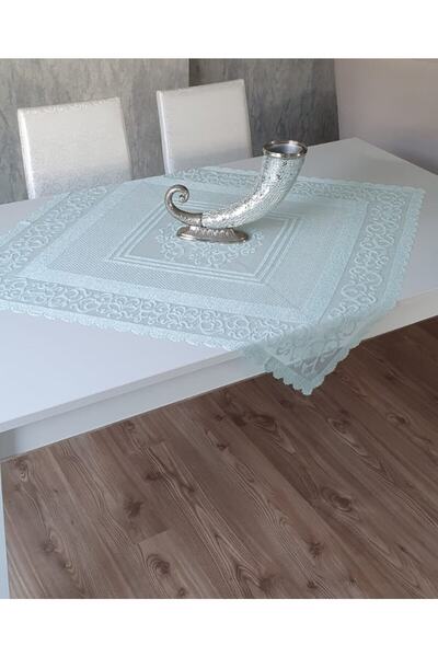 WENESSİ Coperta Fiskos tricotată cu model otoman - verde apă