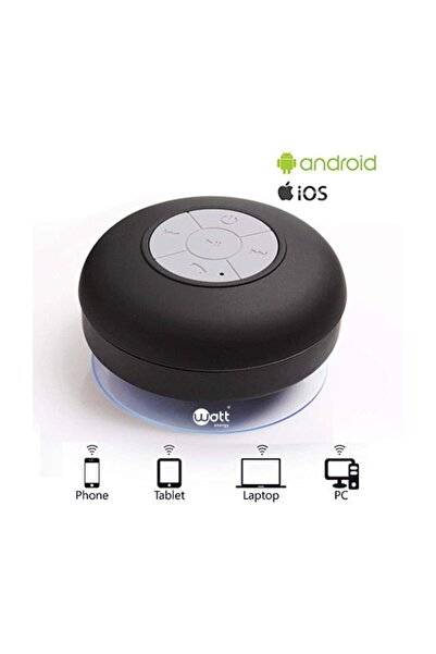 Watt Energy Suya Dayanıklı Kablosuz Bluetooth Vakumlu Duş Hoparlörü