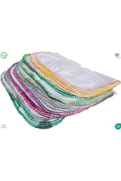 LittlePoffy Bebek Ağız Burun Silme Mendili Ter Bezi 10'lu %100 Pamuk 22x22 Cm