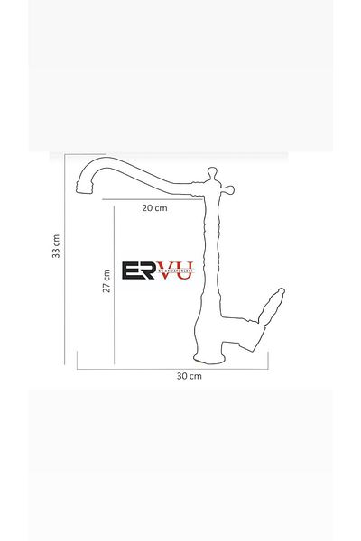 Ervu Yapı White Gold Tap Tap Kitchen Sink (HOT COLD INLET, BRASS MATERIAL)