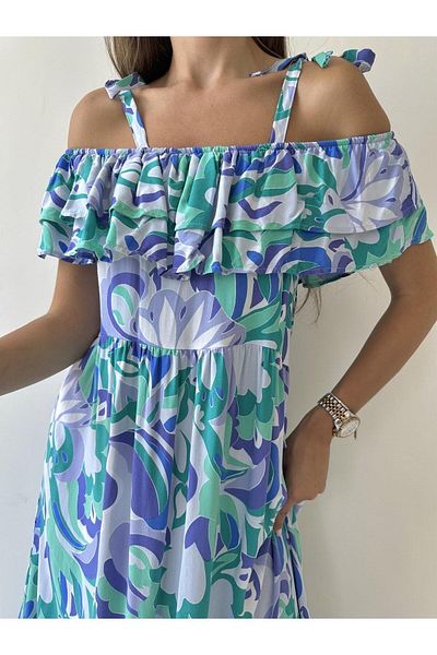 SEDA FİDAN Rochie lungă din viscoză cu bretele ascunse Madonna violet