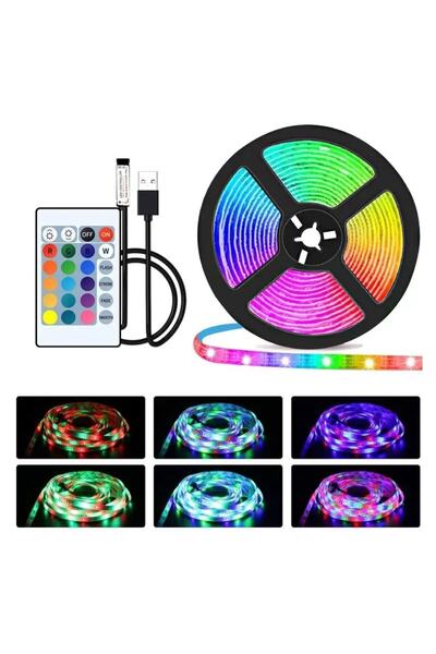 YDGR Animasyonlu Tak Çalıştır Kumandalı Trafolu Rgb Şerit Işık Aydınlatma 5 M...