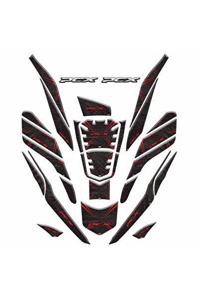 Gogo Honda PCX Tank Pad Full Set Kırmızı Siyah