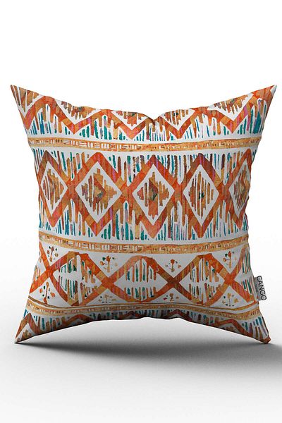 Cango Home Double Sided Orange White Ethnic Patterned Throw Pillow Pillow Case - Cgh264-ct