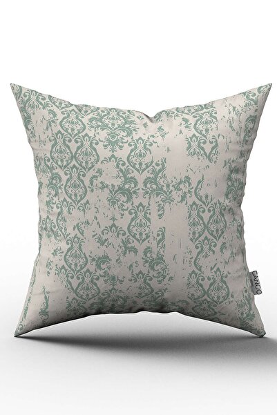 Cango Home Husă de pernă cu două fețe, alb, verde, cu model vintage, imprimat...