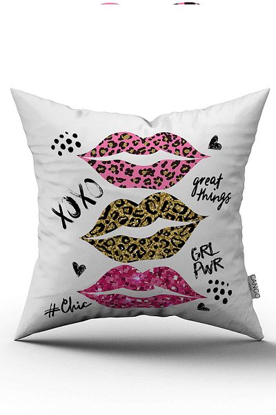 Cango Home Față de pernă alb roz modern cu model leopard cu imprimare digitală - Cgh426