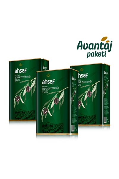 Ahsaf Avantaj Paketi- Natürel Sızma Zeytinyağı 3l -teneke (3'LÜ EKONOMİK PAKET)