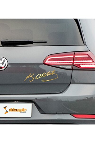 ototime Atatürk imzası Çok Amaçlı Sticker - Araba , Motorsiklet , Laptop