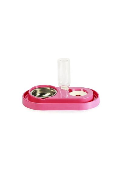 TİNEKE Cat-dog Food and Water Bowl Set with Tank and Steel Rhinestone 500ml PURPLE 1 PC