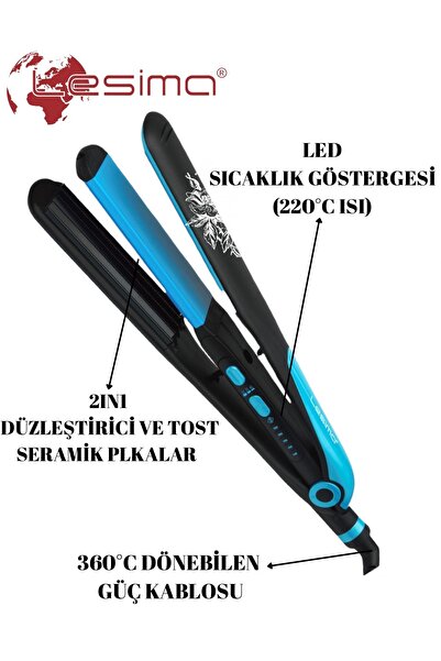 Lesima Ocean Serisi Saç Düzleştirici & Tost Katlama Professional Yeni