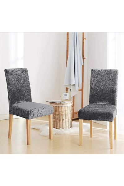 Bright Home βελούδινο κάλυμμα καρέκλας, κάλυμμα καρέκλας με λάστιχο, (1 συσκευασία των 6 τεμαχίων)