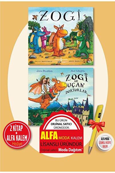 TÜRKİYE İŞ BANKASI KÜLTÜR YAYINLARI Zogi + Zogi ve Uçan Doktorlar (Julia Donaldson) 2 Kitap + Moda Lisanslı Kalem - İş Bankası