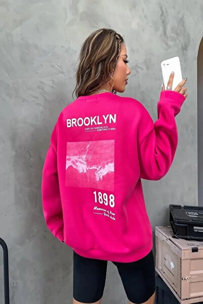 Machetta Plus Size Brooklyn1898 Back Back Printed 3 thread Crew Neck Sweatshirt