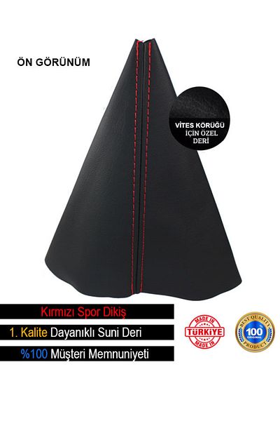 YUNHAT PEJO PARTNER 2 Compatible Black Leather Special Design Red Sports Stitching Shift Gaiter