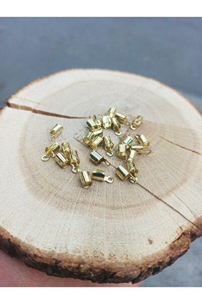 FlowerAksesuar 150 Adet - 4x10 Mm Kapama Klips, Kolye Kapama, Bileklik Kapama, Sıkıştırma Kapama, Kıstırma Sarı