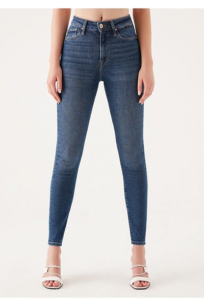 Lixera Pantaloni de blugi skinny în lycra umbrite de albastru